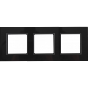Рамка на 3 поста ЭРА ELEGANCE 14-5103-05 стекло чёрный+антрацит