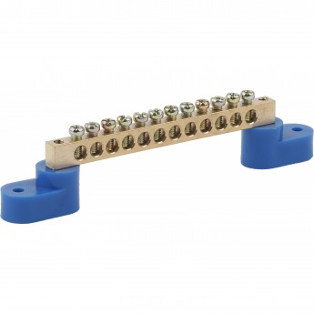 Шина N ноль на двух угловых изоляторах ЭРА ШНИ-6х9-12-У2 NO-222-58 син. уп.10шт Б0033438