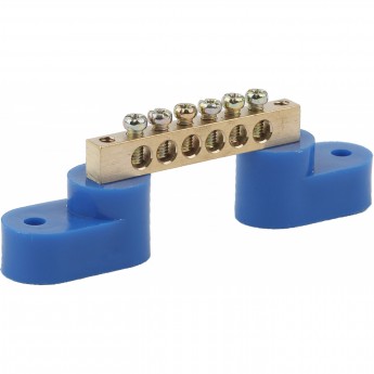 Шина N ноль на двух угловых изоляторах ЭРА ШНИ-6х9-6-У2 NO-222-55 син. уп.10шт Б0033435